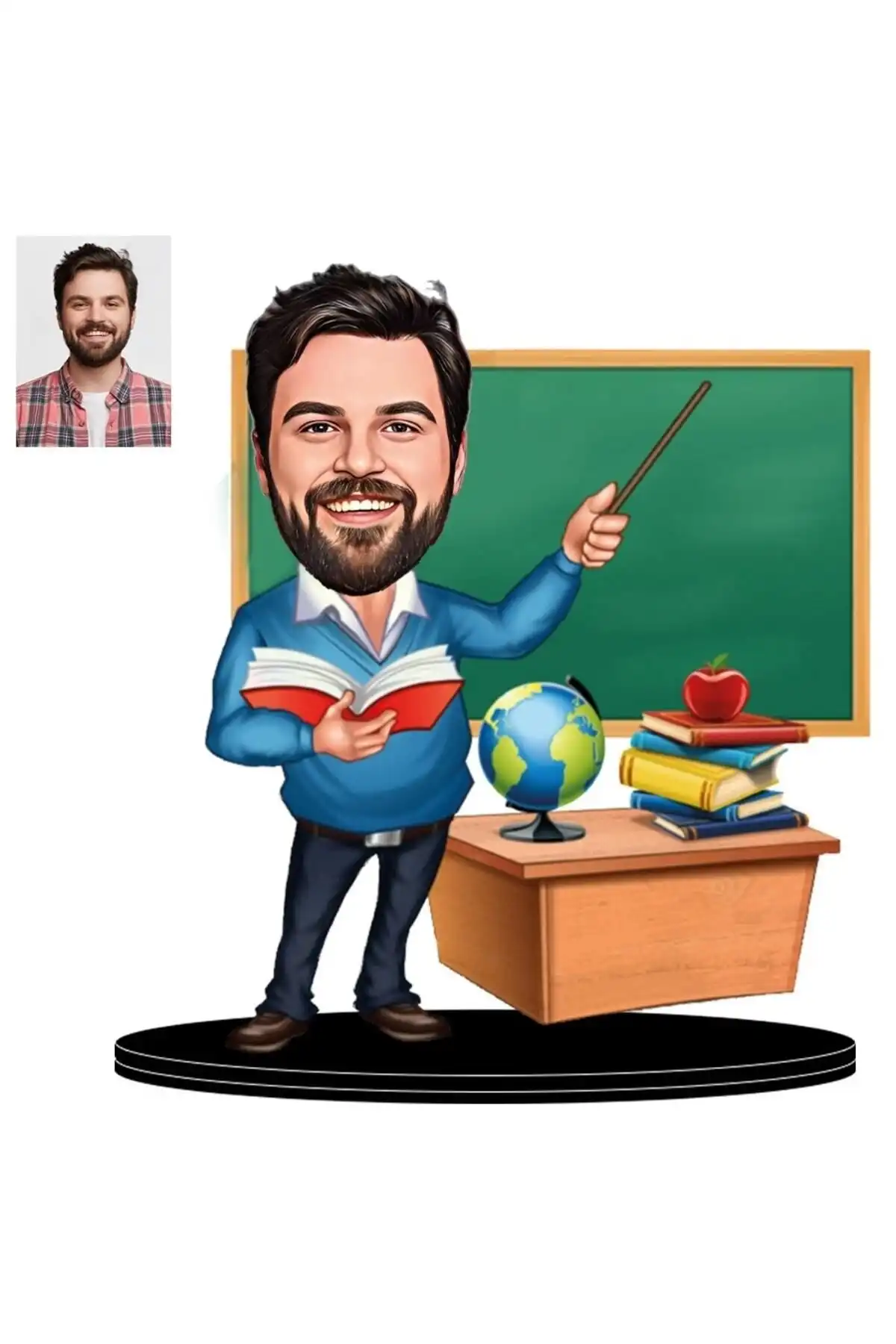 3D Hediye Dünyası'ndan Unutulmaz Öğretmenler Günü Hediyesi Karikatür Biblo