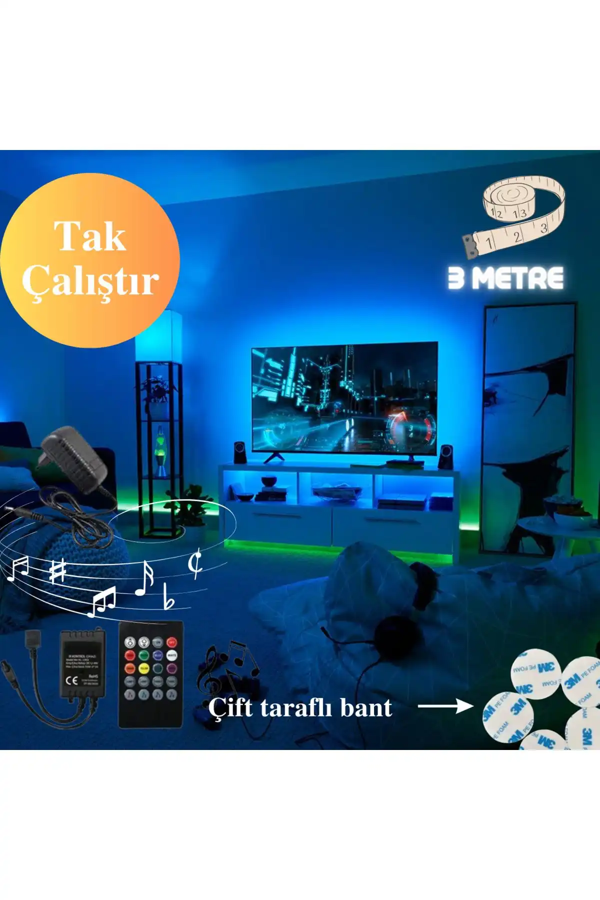 Neeko TV Arkası RGB Şerit LED: Sese Duyarlı ve Kolay Kullanım Özellikleri Sunuyor