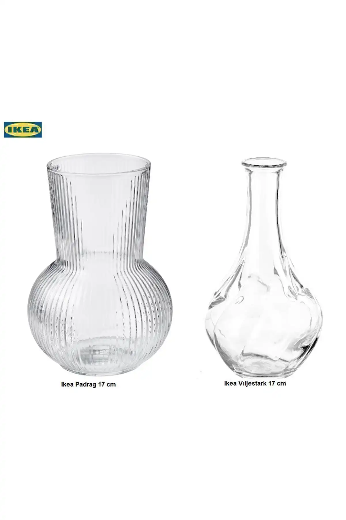 IKEA Dekoratif Cam Vazo 2'li 17 Cm: Estetik ve Fonksiyonel Bir Seçenek