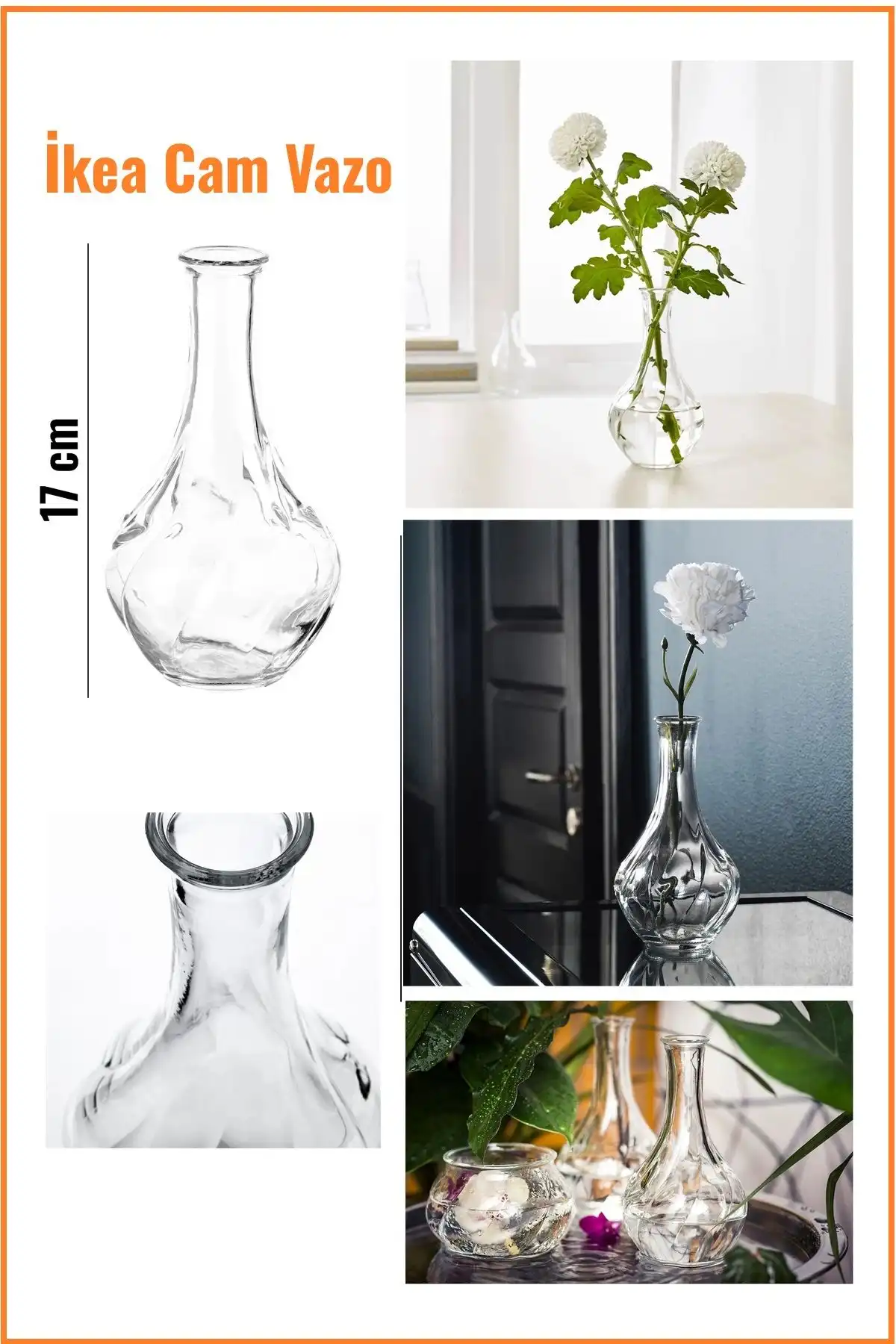 IKEA Vıljestark Dekoratif Cam Vazo ile Mekanınızı Aydınlatın ve Şıklık Katın